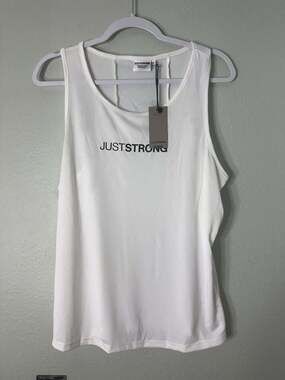 Just Strong Women’s The Core Workout Tank - Ivory White Size XL JSTB0029